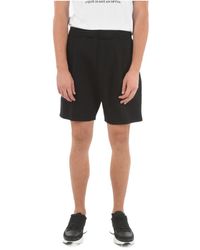 Mens Clothing Shorts Casual shorts Neil Barrett Cotton Straight-leg Track Shorts in Black for Men Save 5% 