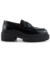 Shoe The Bear Iona Saddle Leather Loafer - Black