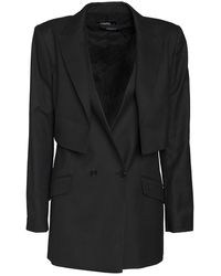 Womens Clothing Jackets Blazers sport coats and suit jackets Karl Lagerfeld Synthetic Suit Jacket in Black 