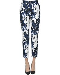 Clothing Womens Clothing Trousers & Capris Trousers MOSCHINO Rose and Banner Print Pants with Zippered Cuffs 