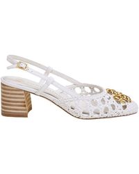 tory burch eleanor woven flat slide