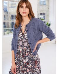 Baukjen Denim Margot Cable Cardigan in 