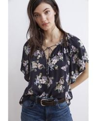 Velvet by Graham /& Spencer Womens Sharla Printed Challis Top