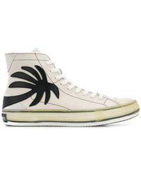 Herren Schuhe Sneaker Hoch Geschnittene Sneaker Palm Angels Leder High-Top-Sneakers mit Palme in Weiß für Herren 