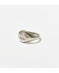 Vivienne Westwood Sigillo Ring Rhodium - Metallic