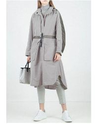 Diego M Long Belted Two Tone Mac - Grey