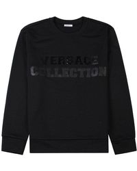 Mens Activewear gym and workout clothes Save 8% Versace Cotton Hooded Sweatshirt in Black for Men gym and workout clothes Versace Activewear 