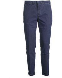 Fay Cotton Trousers - Blue