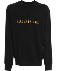 versace jeans crew neck logo sweatshirt black