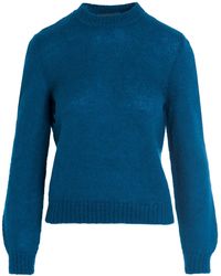 Alberta Ferretti Aqua Sweater in Blue Womens Clothing Jumpers and knitwear Turtlenecks 