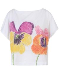 Marni Stencil Flower Print Cotton Long-sleeved T-shirt, Shapes 