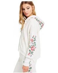 Wildfox Rosy Stems Theo Hoodie | Vintage Lace - White
