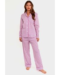 Aspiga Organic Cotton Pyjama Set | Flower White/ Pink