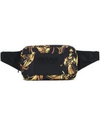 Versace Jeans Couture Fabric Sling Bag With Logo Detail - Black