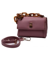 Plinio Visona' 'bag With Wisteria Resin Handle - Purple