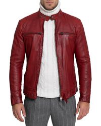 Fashion Jackets Leather Jackets Bomboogie Leather Jacket \u201eW-fysa3t\u201c red 