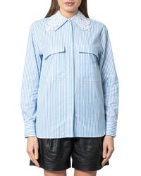 Custommade• Striped Cotton Shirt - Blue