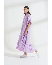 Palones Skye Ruffle Shimmer Dress - Purple