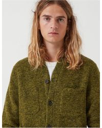 universal works cardigan wool fleece