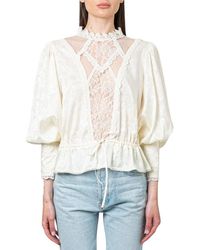 byTiMo - Ruffled Floral Tulle Blouse - Lyst