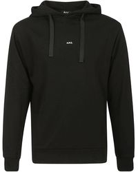 Mens Activewear gym and workout clothes Activewear A.P.C gym and workout clothes A.P.C Cotton Larry Logo-print Hoodie in Black for Men Save 11% 