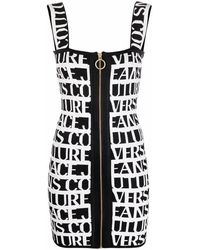 Versace Jeans Couture Logo-print Knitted Dress - Black