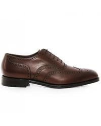 LOAKE L1 '302DKRG' Men's Dark Brown Leather Polished Oxford Brogue Shoes