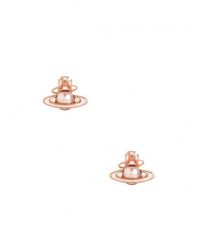Vivienne Westwood Iris Bas Relief Earrings - Pink Gold - Metallic