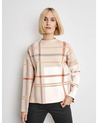 Gerry Weber Abstract Check Print Sweater - Natural