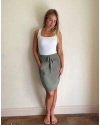 Bodega Lottie Jersey Skirt Khaki - Green