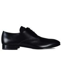 Prada Leather Richelieu Shoes in Black for Men | Lyst UK