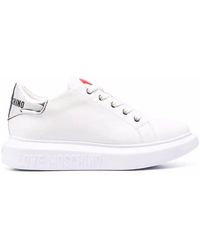Love Moschino Heart-motif Leather Trainers - White