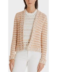 Fashion Knitwear Knitted Cardigan Marc Cain Knitted Cardigan light grey flecked casual look 