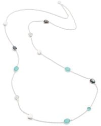 Azuni London Penelope Multi Stone Necklace Silver - Blue