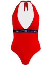 Tommy Hilfiger Halter 3 Uw0uw03462 Swimsuit - Red