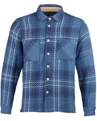 Wax London Whiting Overshirt Ombre Wndwpne In - Blue