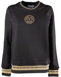 Versace Jeans Couture V-emblem Gold Sweatshirt - Black