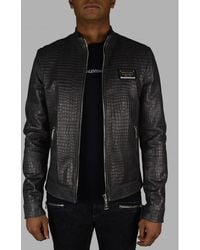 philipp plein leather jacket men