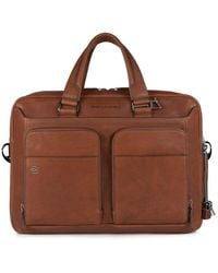 Piquadro Two Handles Briefcase - Brown