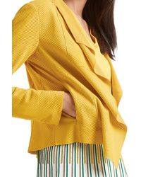 Marc Cain Saffron Yellow Goatskin Leather Jacket