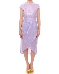 Licia Florio Cap Sleeve Below Knee Sheath Dress - Purple