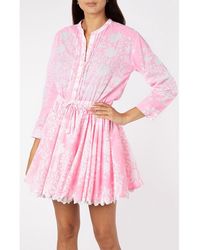 Juliet Dunn Long Sleeve Beach Dress - Pink