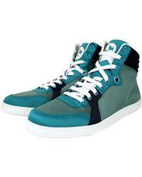 Fendi Leather Fabric High-tops in Blue for Men | Lyst