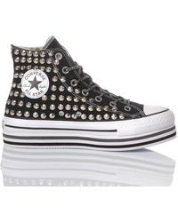 converse black western sasha hi trainers