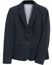 GANT Blazer Jacket Slim Fit In Jersey - Blue