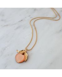 Wolf & Moon Mini Peach Necklace - Metallic