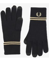 Fred Perry Fred Perry Twin Tipped Merino Wool Gloves - /champagne - Black