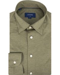 Eton Shirt Lm Dress 056262563 66 - Green