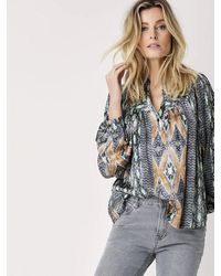 Mode Blouses Stropdasblouses summum woman Stropdasblouse abstract patroon casual uitstraling 