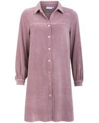 COSTER COPENHAGEN Corduroy Shirt Dress - Tuscany Rose - Purple